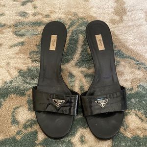 PRADA black slides mules